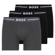 BOSS 3P Boxer Bold Brief Svart/Grå bomull Medium Herre