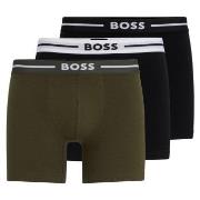 BOSS 3P Boxer Bold Brief Svart/Grønn bomull Medium Herre