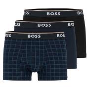 BOSS 3P Power Design Cotton Stretch Trunks Svart/Blå bomull Medium Her...