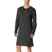 Schiesser Fine Interlock Men Longsleeve Nightdress Mørkblå bomull 50 H...