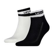 Levis Strømper 2P Mid Cut Stripe Socks Svart/Hvit Str 43/46
