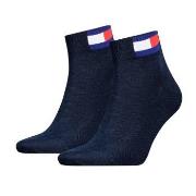 Tommy Men Uni Flag Quarter Sock Strømper 2P Marine Str 43/46