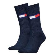 Tommy Men Uni TJ Flag Socks Strømper 2P Marine Str 35/38