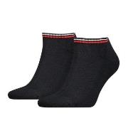 Tommy Men Uni TJ Iconic Sneaker Sock Strømper 2P Svart bomull Str 35/3...