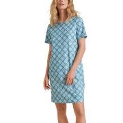 Calida Daylight Dreams Short Sleeved Nightdress Blå Mønster bomull Lar...