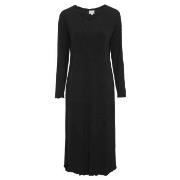 Damella Bamboo Plain Long Sleeve Nightdress Svart Bambus Small Dame