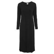 Damella Bamboo Plain Long Sleeve Nightdress Svart Bambus X-Large Dame