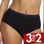 Damella Truser Classic Cotton Midi Brief Svart bomull Small Dame