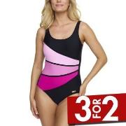 Damella Laura Chlorine Resistant Swimsuit Svart/Rosa 44 Dame