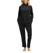 Damella Velour Plain Suit Svart Medium Dame