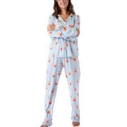 PJ Salvage Playful Prints Long Pyjamas Blå Mønster Small Dame