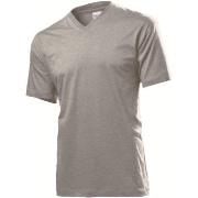 Stedman Classic V-Neck Men T-shirt Mørkgrå  bomull 3XL Herre