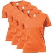 Stedman 4P Classic Women T-shirt Oransje bomull X-Small Dame