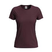 Stedman 4P Classic Women T-shirt Mørkrød   bomull Small Dame