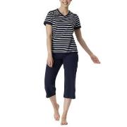 Schiesser Women Three Quarter Pyjamas Blå/Hvit bomull 38 Dame