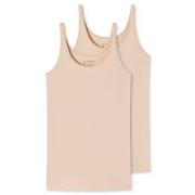 Schiesser 2P 95-5 Organic Tank Top Beige bomull 40 Dame