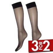 Decoy Strømper 2P Soft Lux 15 DEN Knee-high Socks Svart polyamid One S...