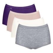 Sloggi Truser 4P Basic Plus Maxi Panty Rosa/Lilla bomull 48 Dame