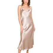 Lady Avenue Pure Silk Long Nightgown With Lace Perlhvit silke XX-Large...