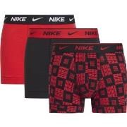 Nike 9P Everyday Cotton Stretch Trunks Rød/Svart bomull Small Herre