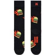 Happy socks Strømper 3P Flaming Burger Sock Svart Mønster bomull Str 3...