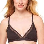 Sloggi BH GO Ribbed Lace Bralette Svart bomull X-Large Dame