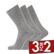 Dovre Strømper 3P Cotton No-Elastic Socks Grå Str 40/45 Herre