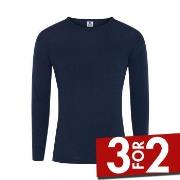 Dovre Wool Long Sleeve T-Shirt Marine ull XX-Large Herre