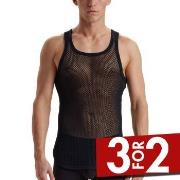 Dovre Wool Mesh Tank Top Svart ull XX-Large Herre