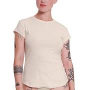 Sloggi GO Ribbed T Shirt Krem bomull Medium Dame