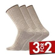 Dovre Strømper 3P Wool No-Elastic Socks Beige Str 45/48 Herre