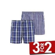 Jockey 2P Woven Boxer Shorts Marine Rutete bomull Small Herre