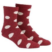 Damella Strømper Fluffy Socks Rød/Hvit  polyester Str 39/42 Dame