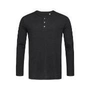 Stedman Shawn Henley Long Sleeve For Men Svart Medium Herre