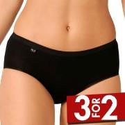 Sloggi Truser 2P Basic Plus Midi Briefs Svart bomull 44 Dame