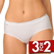 Sloggi Truser 2P Basic Plus Midi Briefs Hvit bomull 40 Dame