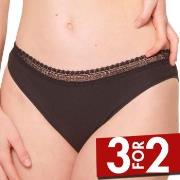 Sloggi Truser 2P GO Ribbed Tai Briefs Svart økologisk bomull Medium Da...