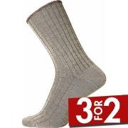 Egtved Strømper Wool No Elastic Rib Socks Sand Str 36/41