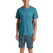 Calida Relax Streamline 2 Short Pyjamas Blå/Blå bomull Small Herre