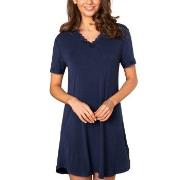 Lady Avenue Bamboo Nightdress SS Marine Bambus Large Dame