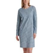 Calida Nights Long Arm Sleepshirt Lysblå m Mønst bomull Large Dame