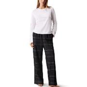 Calvin Klein Flannel Sleep LS Tee And Pant Set Hvit/Svart polyamid X-L...