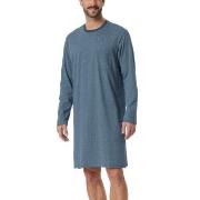 Schiesser Comfort Essential Longsleeve Sleepshirt Blå Mønster bomull 4...