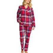 Damella Cotton Flannel Pyjamas Rød Mønster bomull X-Large Dame