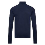 Dovre Wool Zip Single Jersey Marine ull X-Large Herre