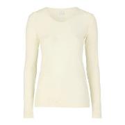 Damella Wool Long Sleeve Top Benhvit merinoull X-Large Dame