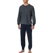 Schiesser Comfort Essentials Long Pyjamas Hvit/Marine bomull X-Large H...