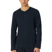 Schiesser Mix and Relax Long Shirt Button Placket Mørkblå bomull Small...