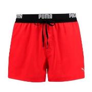 Puma Badebukser Logo Short Length Swim Shorts Rød polyester Small Herr...