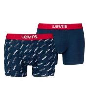 Levis 2P Logo Aop Boxer Brief Marine bomull Large Herre